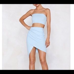 Nasty Gal Baby Blue Matching Set, Size US 4